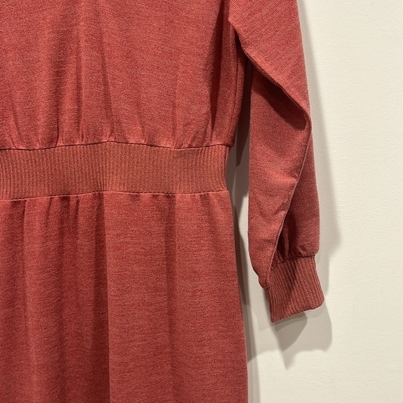 Gibson Look Mauve long sleeve v neck knit sweater midi dress medium new w tag - Picture 4 of 6